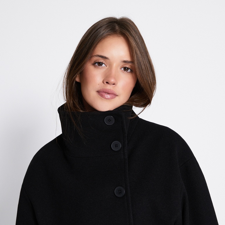 Short belted coat "Kendall" Black